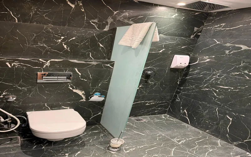 Luxury bathroom inside a hotel studio in a mini hotel residence studios